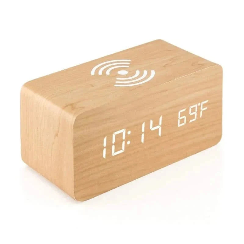 Bedroom Alarm Clock Wireless Charging Clap-On Display 3 Alarms