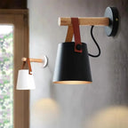 Bedroom Wall Lamp Natural Wood Plug-In Or Hardwired