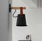 Bedroom Wall Lamp Natural Wood Plug-In Or Hardwired