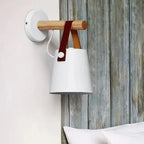 Bedroom Wall Lamp Natural Wood Plug-In Or Hardwired