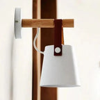 Bedroom Wall Lamp Natural Wood Plug-In Or Hardwired