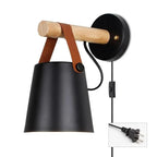 Bedroom Wall Lamp Natural Wood Plug-In Or Hardwired