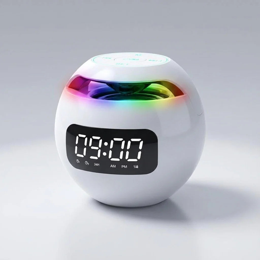 Bedside Alarm Clock Multicolor Music-Reactive Lighting Built-In Speaker