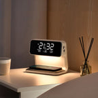 Bedside Alarm Clock Wireless Charger Dimmable LED Touch Dimmer