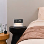 Bedside Alarm Clock Wireless Charger Dimmable LED Touch Dimmer