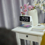 Bedside Alarm Clock Wireless Charger Dimmable LED Touch Dimmer