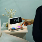 Bedside Alarm Clock Wireless Charger Dimmable LED Touch Dimmer