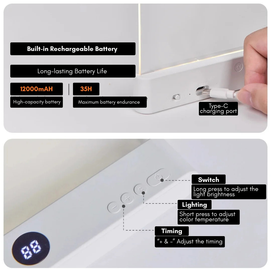 Bedside Reading Lamp Flexible Arm Dimmable USB Powered