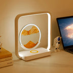 Bedside Sand Art Lamp Flowing Sand & Wireless Charging