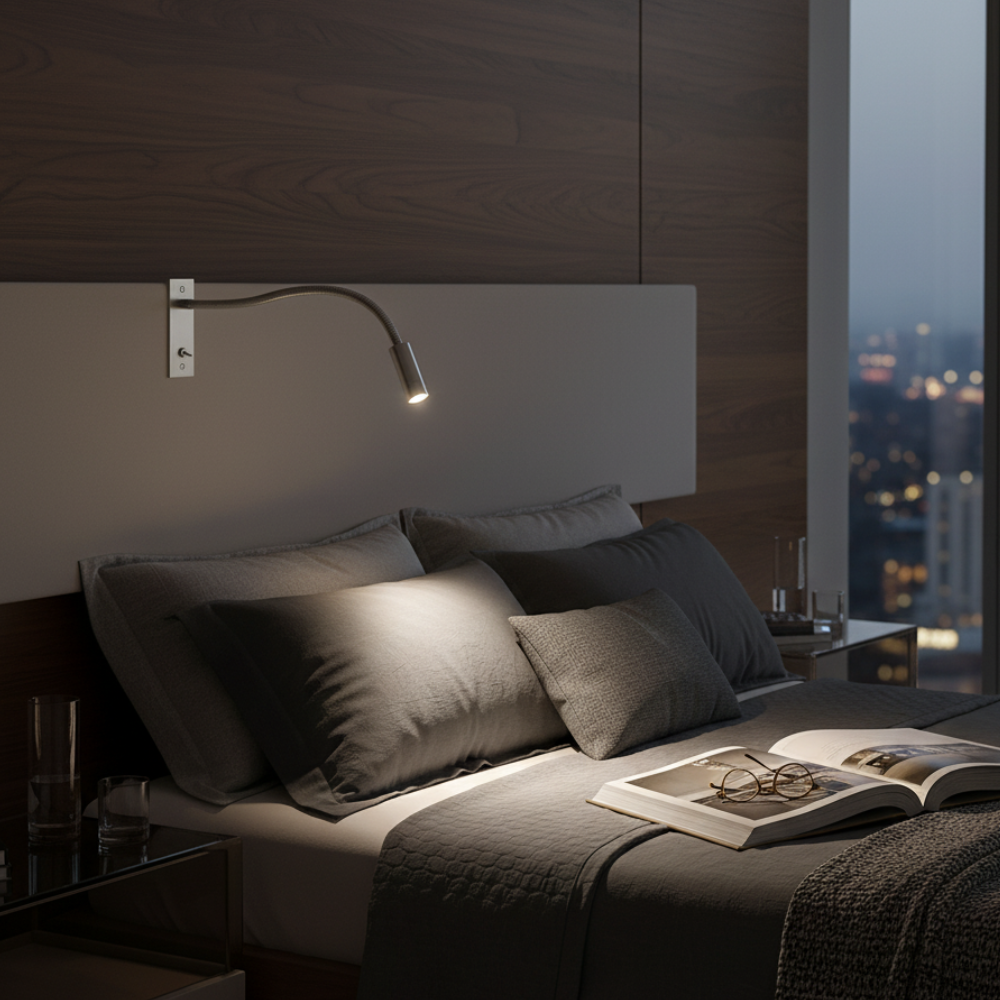 Bedside Wall Sconce Adjustable LED Steel & Aluminum