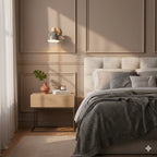 Bedside Wall Sconce Adjustable Swivel Arm Wood Base