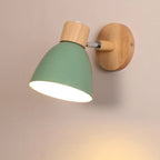 Bedside Wall Sconce Adjustable Swivel Arm Wood Base