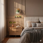 Bedside Wall Sconce Adjustable Swivel Arm Wood Base
