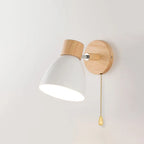 Bedside Wall Sconce Adjustable Swivel Arm Wood Base