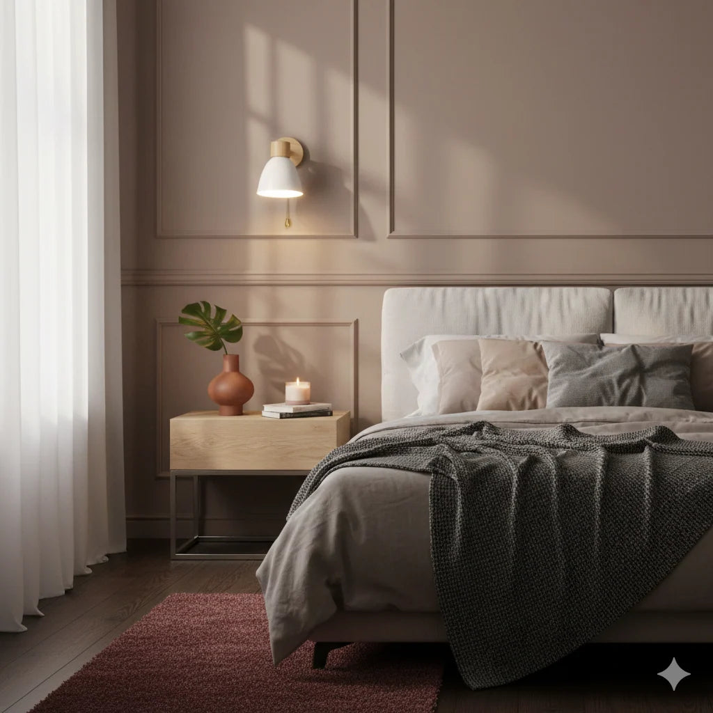 Bedside Wall Sconce Adjustable Swivel Arm Wood Base