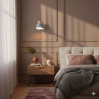 Bedside Wall Sconce Adjustable Swivel Arm Wood Base