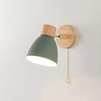 Bedside Wall Sconce Adjustable Swivel Arm Wood Base