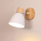 Bedside Wall Sconce Adjustable Swivel Arm Wood Base