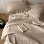 Bedspread Set Quilted Cotton Ruffled Edge With Pillowcases
