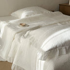 Bedspread Set Quilted Cotton Ruffled Edge With Pillowcases