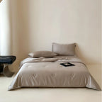 Bedspread Set Quilted Satin Piping & Buttons