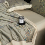 Bedspread Set Satin Floral Jacquard Machine Washable