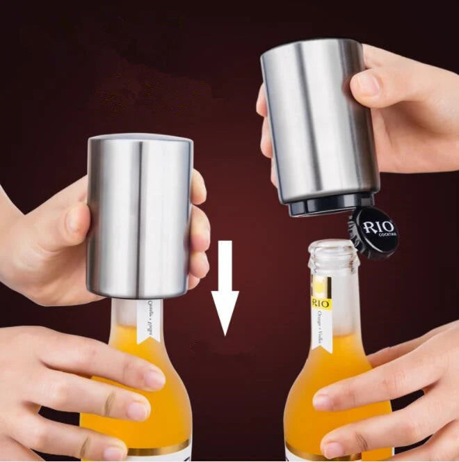 Beer Bottle Opener Automatic One-Press Stainless Steel
