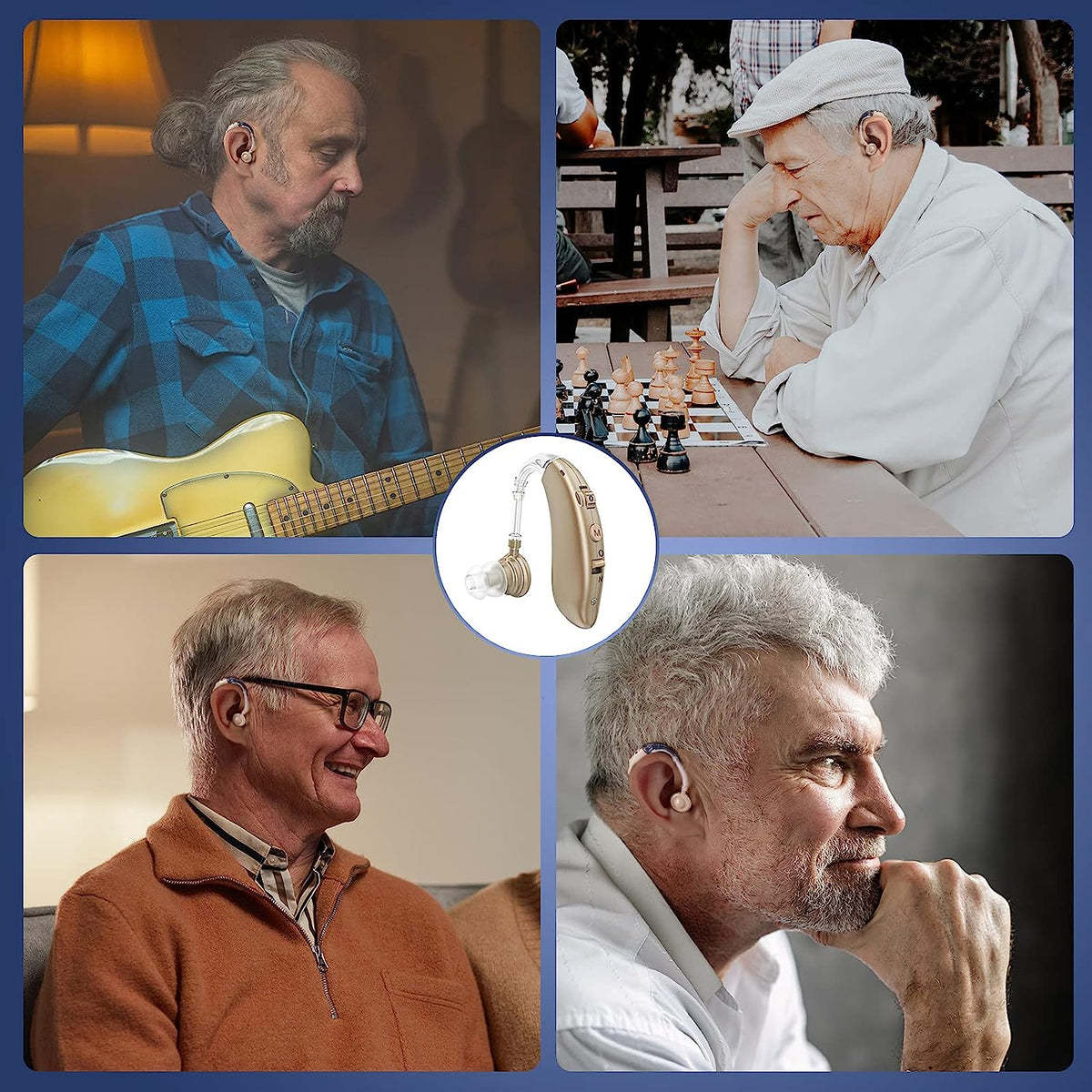 Behind-The-Ear Hearing Aid Rechargeable 80-Hour Digital Noise Reduction