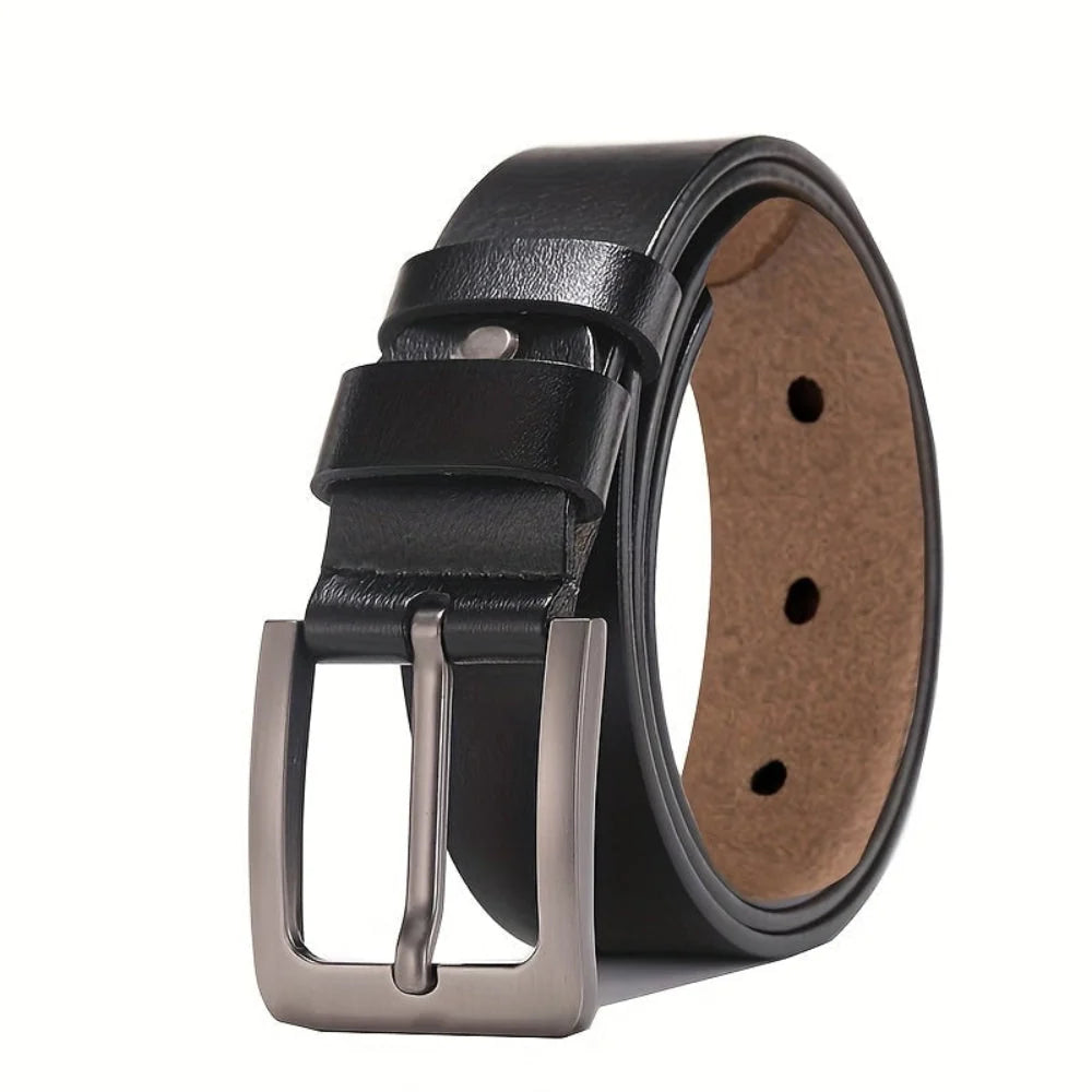 Belt Genuine Leather Adjustable Fit Metal Pin Buckle