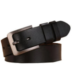 Belt Genuine Leather Adjustable Fit Metal Pin Buckle