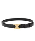 Belt Slim Vegan Leather Adjustable Gold-Tone Buckle