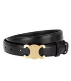 Belt Slim Vegan Leather Adjustable Gold-Tone Buckle