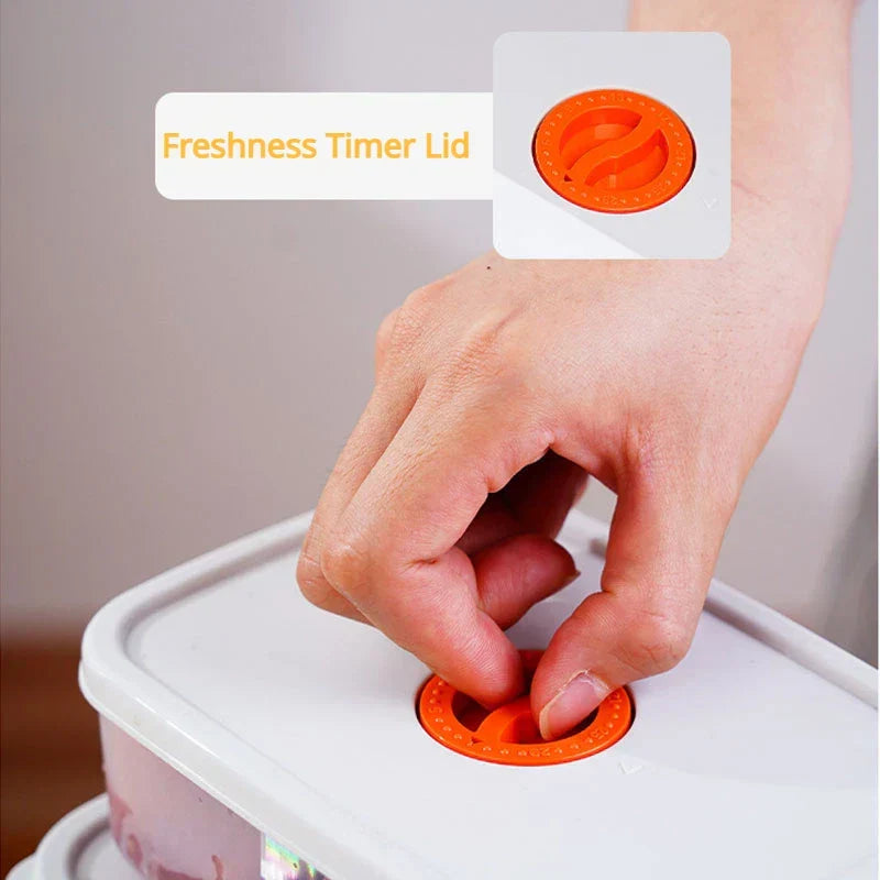 Bento Container Freshness Timer Lid Airtight & Microwave-Safe