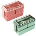 Bento Lunch Box Leak-Proof Double-Layer Integrated Cutlery