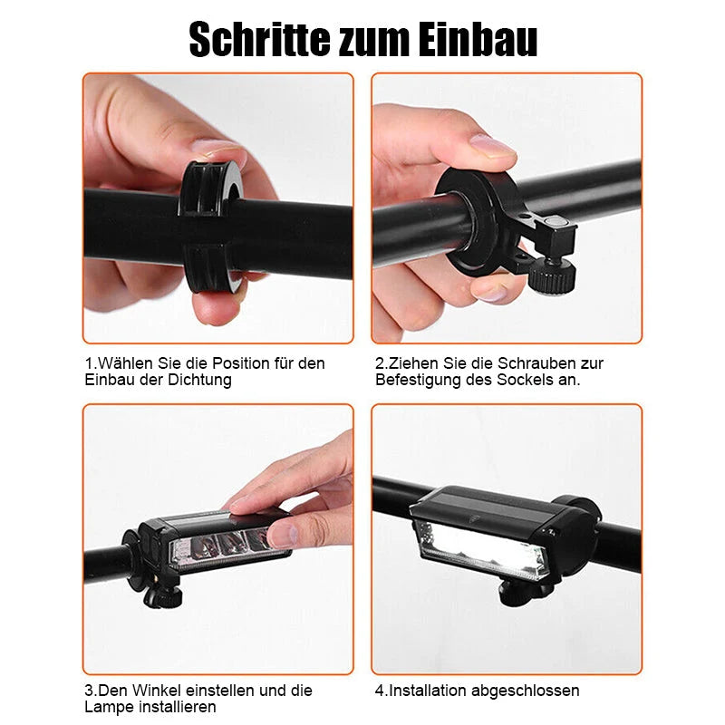 Bicycle Front Light 900 Lumens Wide Beam USB Rechargeable