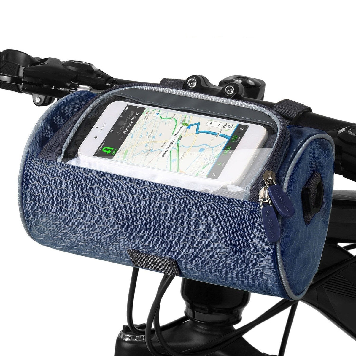 Bicycle Handlebar Bag Touch-Compatible Phone Pocket Water-Resistant Adjustable Straps