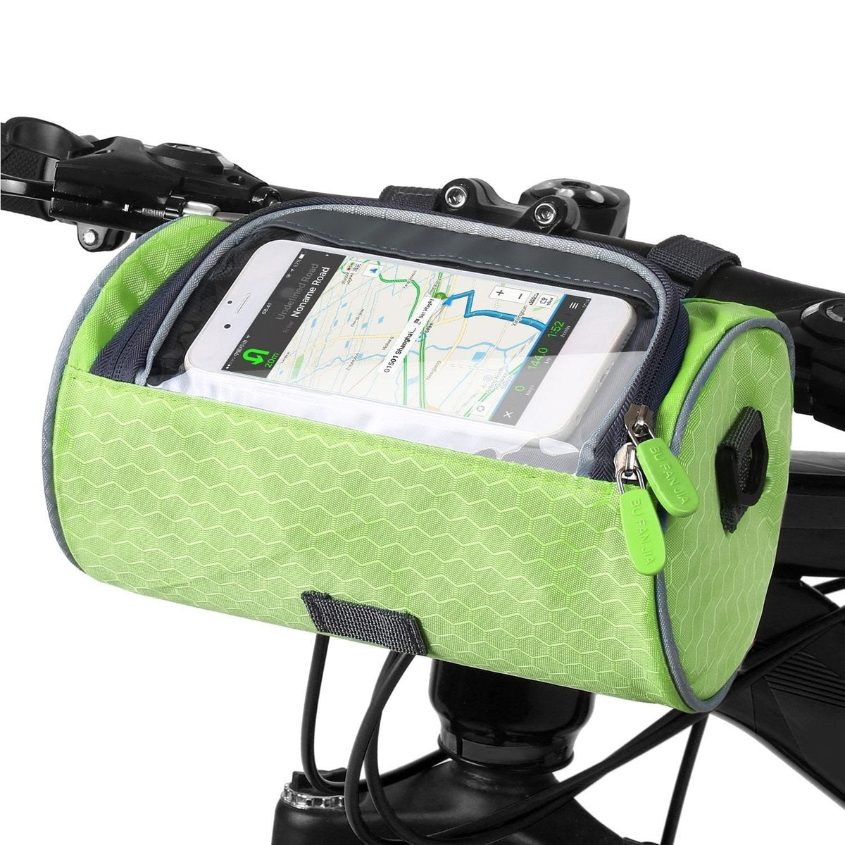 Bicycle Handlebar Bag Touch-Compatible Phone Pocket Water-Resistant Adjustable Straps