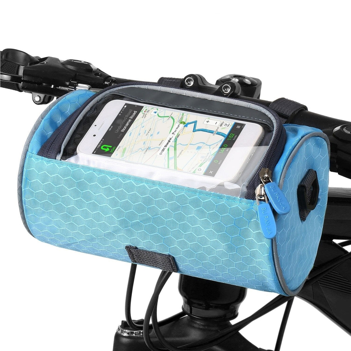 Bicycle Handlebar Bag Touch-Compatible Phone Pocket Water-Resistant Adjustable Straps