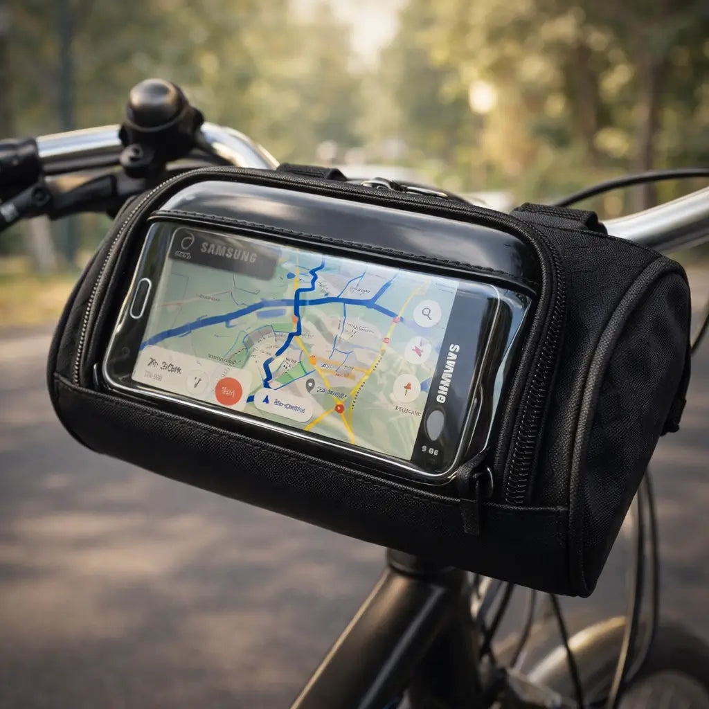Bicycle Handlebar Bag Touchscreen Window Water-Repellent Nylon Universal Velcro