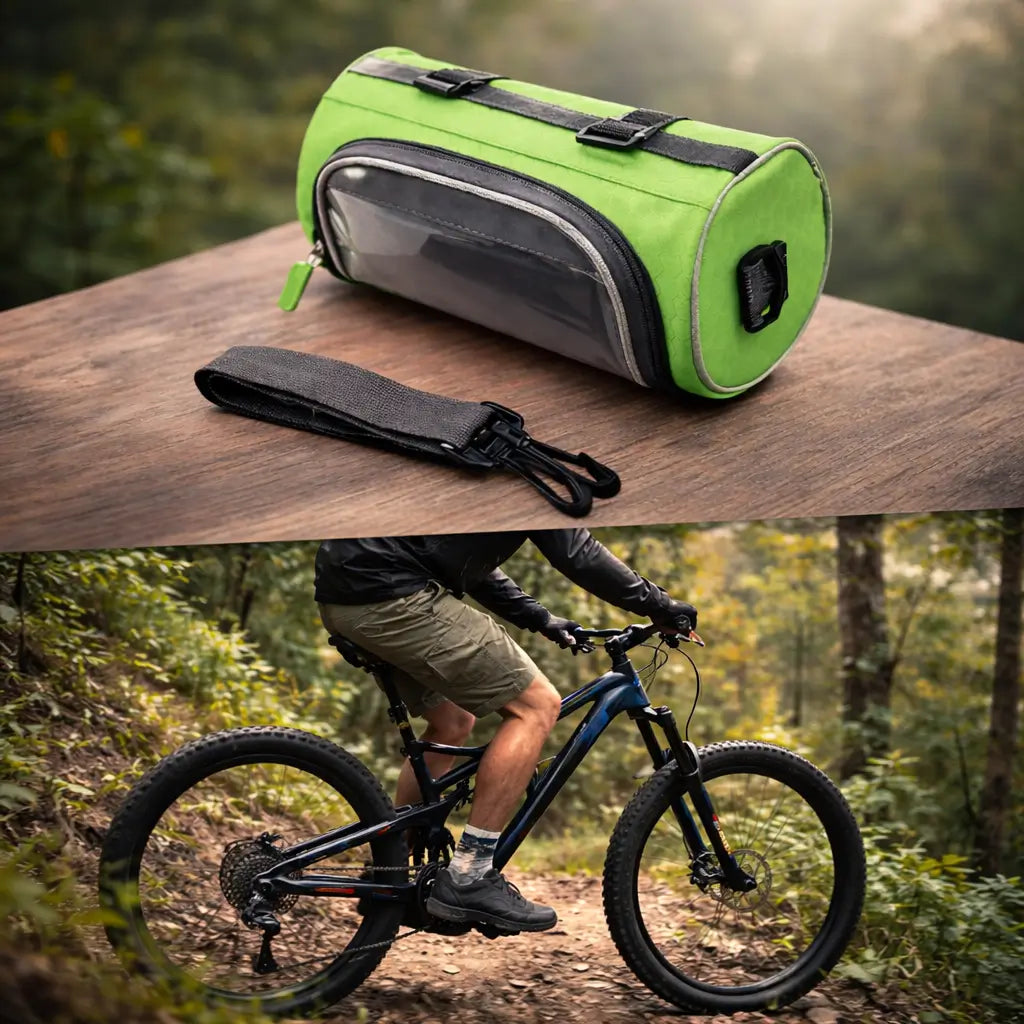 Bicycle Handlebar Bag Touchscreen Window Water-Repellent Nylon Universal Velcro