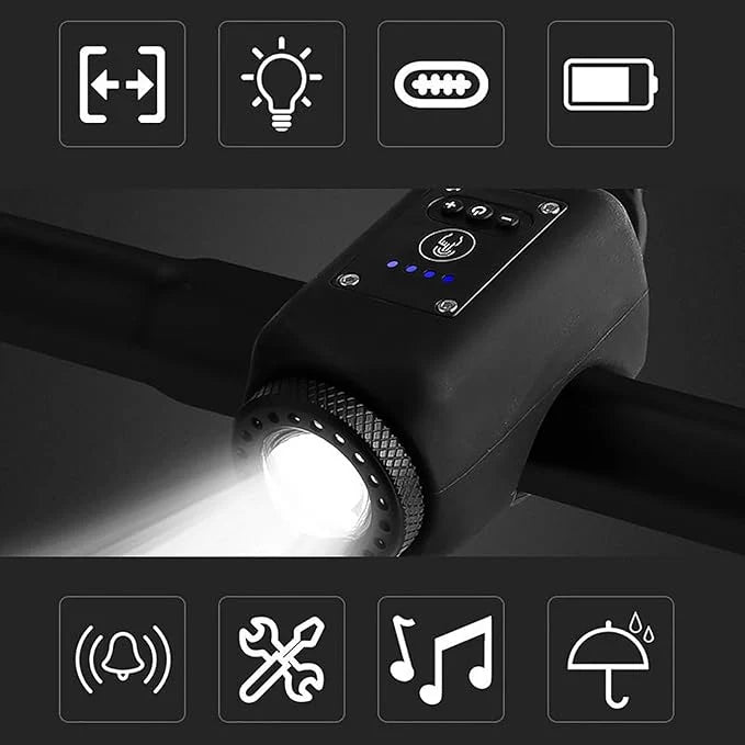 Bicycle Light & Horn 110dB 250 Lumens Rechargeable