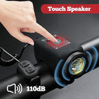 Bicycle Light & Horn 110dB 250 Lumens Rechargeable