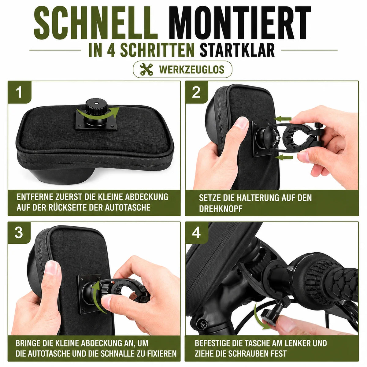 Bicycle Phone Mount Waterproof & Touchscreen 360 Degree Rotation