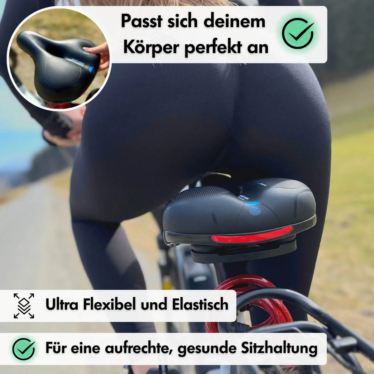 Bicycle Saddle Ergonomic Gel Shock-Absorbing Breathable Cover