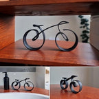 Bicycle Sculpture Black Wire Frame Compact & Lightweight
