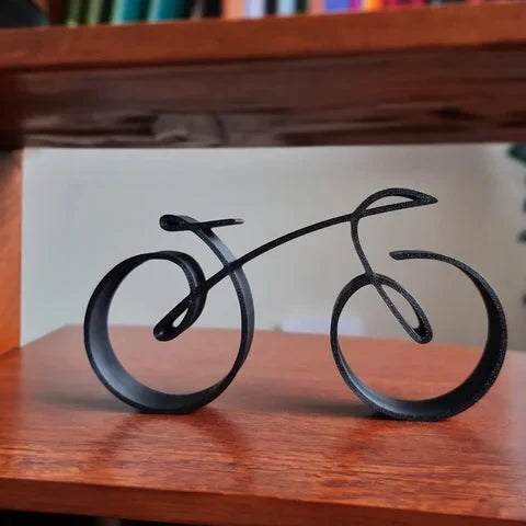 Bicycle Sculpture Black Wire Frame Compact & Lightweight