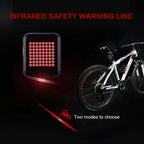 Bicycle Tail Light Motion-Activated Turn Signals Laser Projection Rechargeable