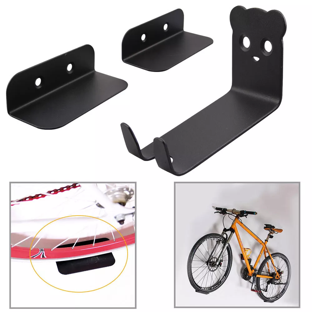 Bicycle Wall Mount Horizontal High-Carbon Steel Supports 220.5 Lbs