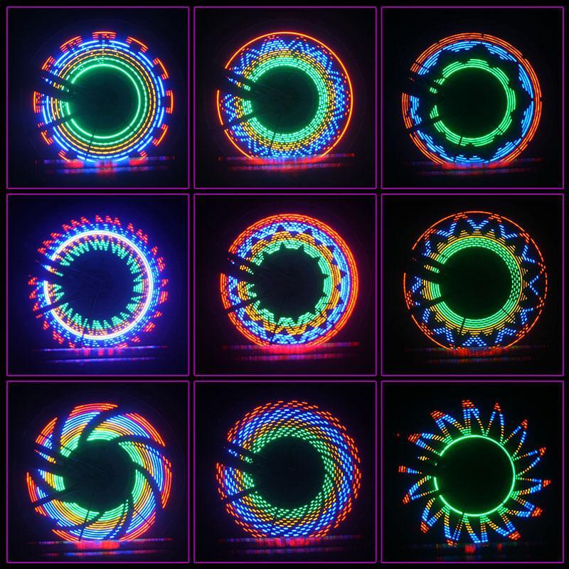 Bicycle Wheel Spoke Light 32 RGB LEDs Speed-Activated Patterns