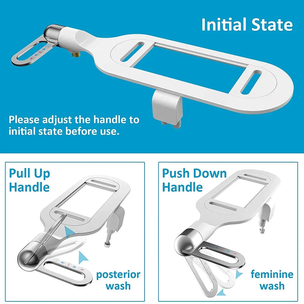Bidet Attachment Dual Nozzle & Adjustable Flow Ultra-Thin